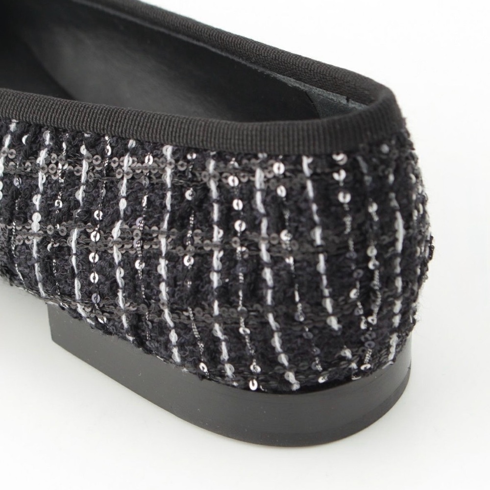 CHANEL New 2025 Interlocking CC Logo Ballet Flats / Size EU 38 / Tweed - Picture 10 of 15